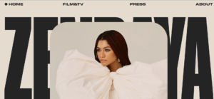 Good web design image featuring Zendaya